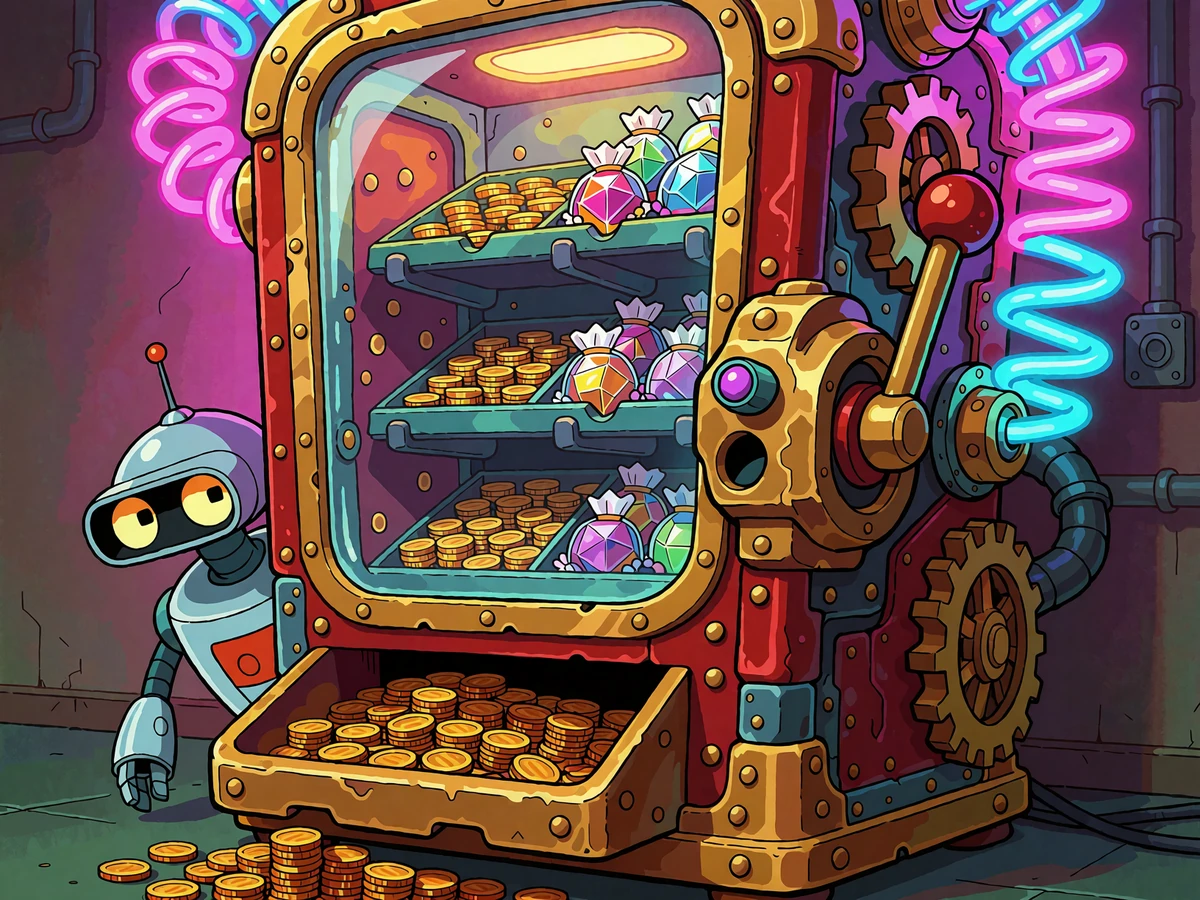 Kresk&oacute;wkowy automat vendingowy Coins Shop w Casoola Casino z monetami i nagrodami za szybą